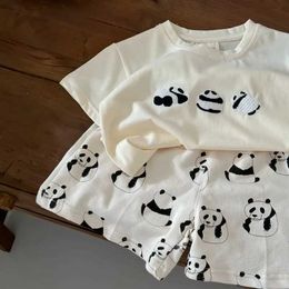 Clothing Sets Summer New Children's Cool Clothing Set Pure Cotton Boys and Girls Baby Sports Short Sleeve T-shirt+Shorts Two Piece Set