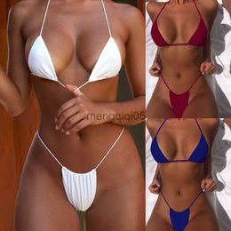 Sexy Set 2022 NEW Summer Sexy Bikini Thong Swimsuit Women Swimsuits Female Solid Biquini G-String Sets Swimsuit Brazlian Swimwear Biquini HKD230814