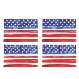 Table Mats 4 PCS American Flag And Stripe Pattern Placemat Patriotic Themed Decorative Pad Flax Independant Day Mat