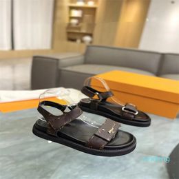 Designer Slippers Flat Sandals Women Slipper Summer Fashion Knit Leather Sandals Espadrilles Sandal Size 35-42