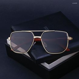 Sunglasses Retro Box Imitation Wood Grain High Quality Men's Fashion Diamond Cut Edge Brand Design Glasses UV400