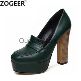 Dress Shoes Elegant High Heels Shoe Woman Sexy Platform Dress Pumps Autumn Spring Black Green Heeled OL Party Office Shoes Ladies Large Size J230815