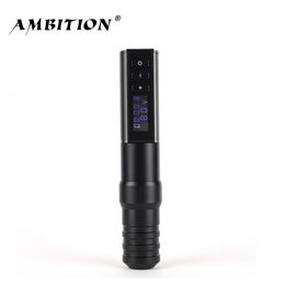 Tattoo Machine Ambition Hunter Wireless Pen 1650mAh Lithium Battery Power Supply LED Digital for Body Art 230814