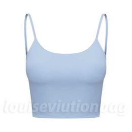 Racerback Tank Top LU-191 Snug Fit Sleeveless Yoga Shirt Brushed Women Workout Top Sports Shirt with Padded Bra No Logo