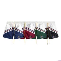 Ks5p Men's Shorts 2023 Spring/summer New Rhude Micro Label Embroidery Color Block Hip Hop Women's Loose Casual Split