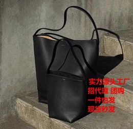 The Row Bucket Bag Genuine Leather Womens Bag New Commuter Tote Bag One Shoulder Underarm Carrying Bag