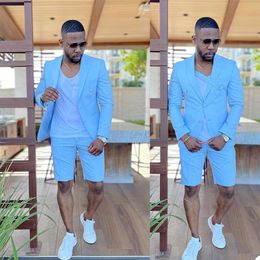 Summer Mens Short Tuxedos High Quality Two Button Groom Wedding Blazer Suits Formal Prom Party Pants Coat Jacket 2 Pieces337R