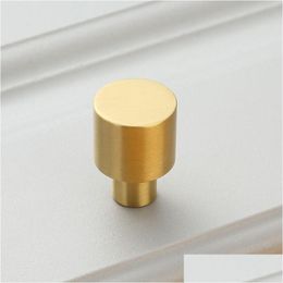 Handles Pulls Solid Brushed Brass Gold Kitchen Cabinet Knobs And Furniture Der Dresser Cupboard Door Pl Handle Modern Dh87 Drop De Dhy1K