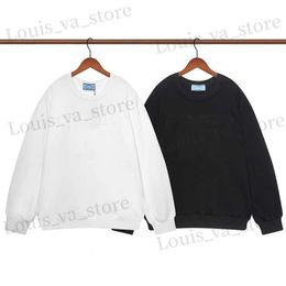 Mens Luxury designer hoodies P Women Spring autumn long sleeve hoodie three-dimensional embroidered letters black and white two colors optional T230814