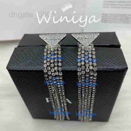 Stud Designer Earrings New Inverted Triangle Diamond Full Sky Star Tassel Temperament Personalized Trendy JT6U