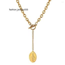 Chokers Choker MinaMaMa Catholic Stainless Steel Jesus Pendant Necklace For Women Toggle Necklaces Jewelry Gifts