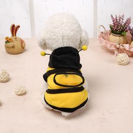 Dog Apparel Pet Bee Clothes Cat Cosplay Hooded Coat Warm Puppy Hoodies Funny Coats