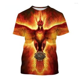 Men's T Shirts And Women's Sports Fire Phoenix 3D Print Short-sleeved T-shirt Male Half-sleeved Summer Casual Oversized Pullover