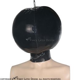 Black Inflatable Sexy Latex Hoods Costume Accessories Rubber ball Masks Cocoon Balloon Plus size Breath Play 0024201O