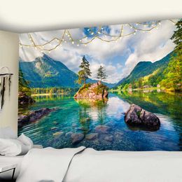 Tapestries Natural Scenery Tapestry Wall Hanging Beautiful Plant Printing Bedroom Wall Decoration Background Cloth