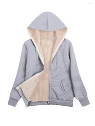 Women's Hoodies Women S Oversized Sherpa Fleece Hoodie Coat With Plush Lining Casual Solid Colour Zip-Up Jacket For Autumn Winter 2023 Warm