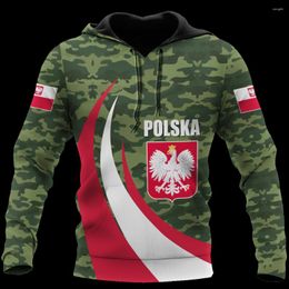 Men's Hoodies Hoodie 2023 Fashion Casual Home Sweater 3D Printing Polish Flag Pullover Personalized Street Oversized Jacket