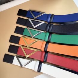 Luxury brand fashion belt waist seal fashion Jewellery clothing triangular smooth buckle 3.5CM cowhide double-sided use gift bag