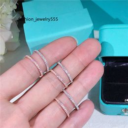 Wedding Rings Fashion Real Solid 100% 925 Sterling Silver Diamond Ring Solitaire Simple Round Thin Band Rings finger for Women Element Jewellery