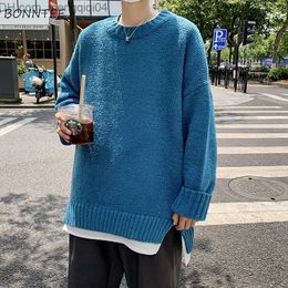 Men's Sweaters Fake Two Pieces Sweater Men's Fashion Harajuku Patch Work Loose and Comfortable Autumn Full Match Knitted Lace Student Daily New Z230814