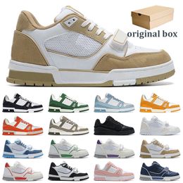 Designer Shoes With Original Box White Black Sky Blue Green Yellow Denim White Orange Beige Mens Luxury Sneakers Trainer