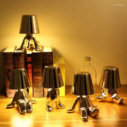 Table Lamps Little Golden Man Lamp LED Art Decor Night Light Bedside Bedroom Cafe Bar Gift For Children Girlfriend