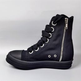 FW23 TPU Fragrant Sole Black Canvas Jumbo Lace Boots High-End Quality New Season Botas