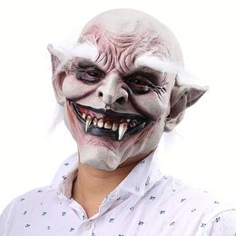 Party Masks Creative Cosplay Horrible Teeth Creepy Big Ear Scary Halloween Mask Full Face Head Helmet Costume Prop For Carnival Themed Party 230812