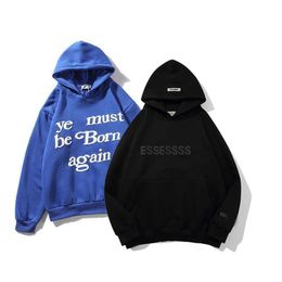 Designer Essentialhoody Classic Wests Mens Hoodie Cpfm Kanyes Ye Must Be Born Again Letter Printed Womens Couple Yzys Vintage Pullover Sweater Hooded