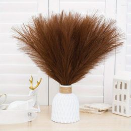 Decorative Flowers 20/30pcs Cream Pampas Artificial 35cm Fake Silk Flower Vase Decoration Home Party Wedding Decor Fluffy Faux Grass