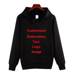 Men's Hoodies Sweatshirts Custom Embroidery Solid Hooded Sweater Loose Size Autumn Cotton Sweatshirt High Quality Tops Male Hip Hop Pullover 230814