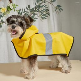 Dog Apparel Raincoat Reflective Strip Hooded Design Breathable Rainproof Rainwear Pet Rain Gear Outdoor Supply