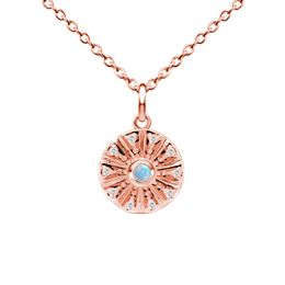 2023 Japan, South Korea, Europe and America hot sales S925 sterling silver rose gold necklace round pendant female