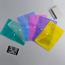 wholesale 4 COLOR A4 Document File Bags with Snap Button transparent Filing Envelopes Plastic files paper Folders 18C WLL1162 LL