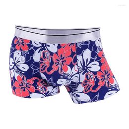 Underpants Men's Seamless Panties Silky Mens Boxer Underwear Ice Silk Male Nylon Ultra Thin Novelty Printing Man Boxers & Briefs