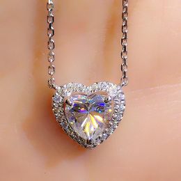 Pendant Necklaces CAOSHI Chic Heart Necklace For Women Shiny Crystal CZ Delicate Bridal Jewelry Elegant Young Lady Engagement Accessories