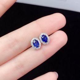 Stud Earrings Natural Sapphire Women's Silver 925 Wedding Gems Sterling Certified Jewellery Boutique