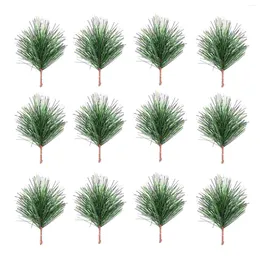 Decorative Flowers Pine Christmas Picks Branches Garlandtree Decor Greenery Wreath Green Twigs Stems Small Decoration Pick Forfake