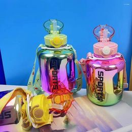 Water Bottles 1000ml Bottle Electroplate Large Capacity Sports Reusable Food Grade Drinking PC Leakproof Cup