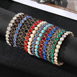 Bangle Classic Stainless Steel Magnetic Open Bracelet Fashion Crystal Inlay Zircon Turquoise Devil's Eye Stone Jewellery Gift