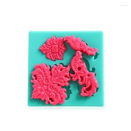 Baking Moulds 1pc Different Flowers Silicone Cake Mould Fondant Decorating Tools Creative Mini Soap Christmas Cakes