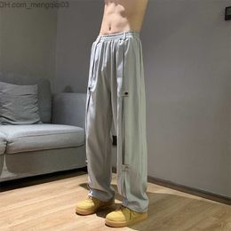 Men's Pants Personalised sports pants men's new casual pants men's fashion straight pants men's Japanese street clothing hip-hop drag and drop Trousers Z230815