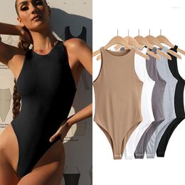 Women's Shapers Jumpsuit European And American Sexy Sleeveless Slim Fitting Solid Color Tight