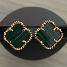 Designer earrings Four-leaf clover earrings for women 18k gold earrings Plated Agate for Women designer jewelry Flowers earrings 2024