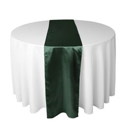 20 Pcs Hunter Green SATIN TABLE RUNNERS 12" x 108" Wedding Party Decorations Choose Color NEW