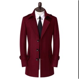 Men's Trench Coats arrival Winter wool coat men's slim overcoat casual thermal trench outerwear obese plus isze S -4XL 5XL 6XL 7XL 8XL 9XL 10XL 230812