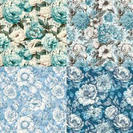 Gift Wrap Panalisacraft 24 sheets 6"X6" Blue Style Floral Scrapbook paper Scrapbooking patterned paper pack DIY craft Background paper R230814