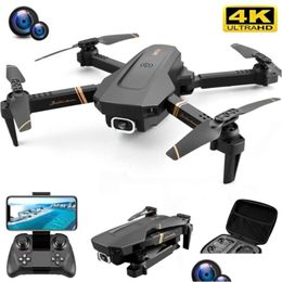 Электрический/RC Самолет v4 4K/1080p Drones Drone RC Drone 4K Wi -Fi Live Video FPV с широкоугольной камерой HD с Quadrocopter Boy Toy 2 Dhdzt