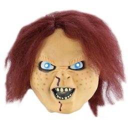 Scary Face Mask Masquerade Cosplay Party Props Horror Baby Chucky Ghost Doll Mask Scary Creepy Children Kids Halloween Party masks