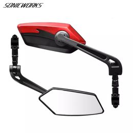 Bike Groupsets Bicycle Rear View Mirror Twocolor WideRange Mirrors Cycling Back Sight Handlebar Reflector Adjustable Left Right 230814